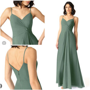 NWT Azazie Aubrielle Bridesmaid Dress Size 16 Eucalyptus Green